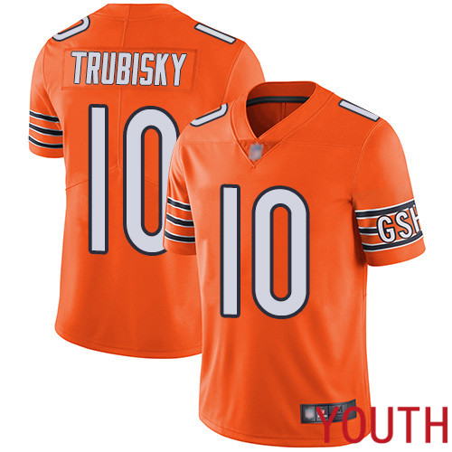 Chicago Bears Limited Orange Youth Mitchell Trubisky Alternate Jersey NFL Football #10 Vapor Untouchable->youth nfl jersey->Youth Jersey